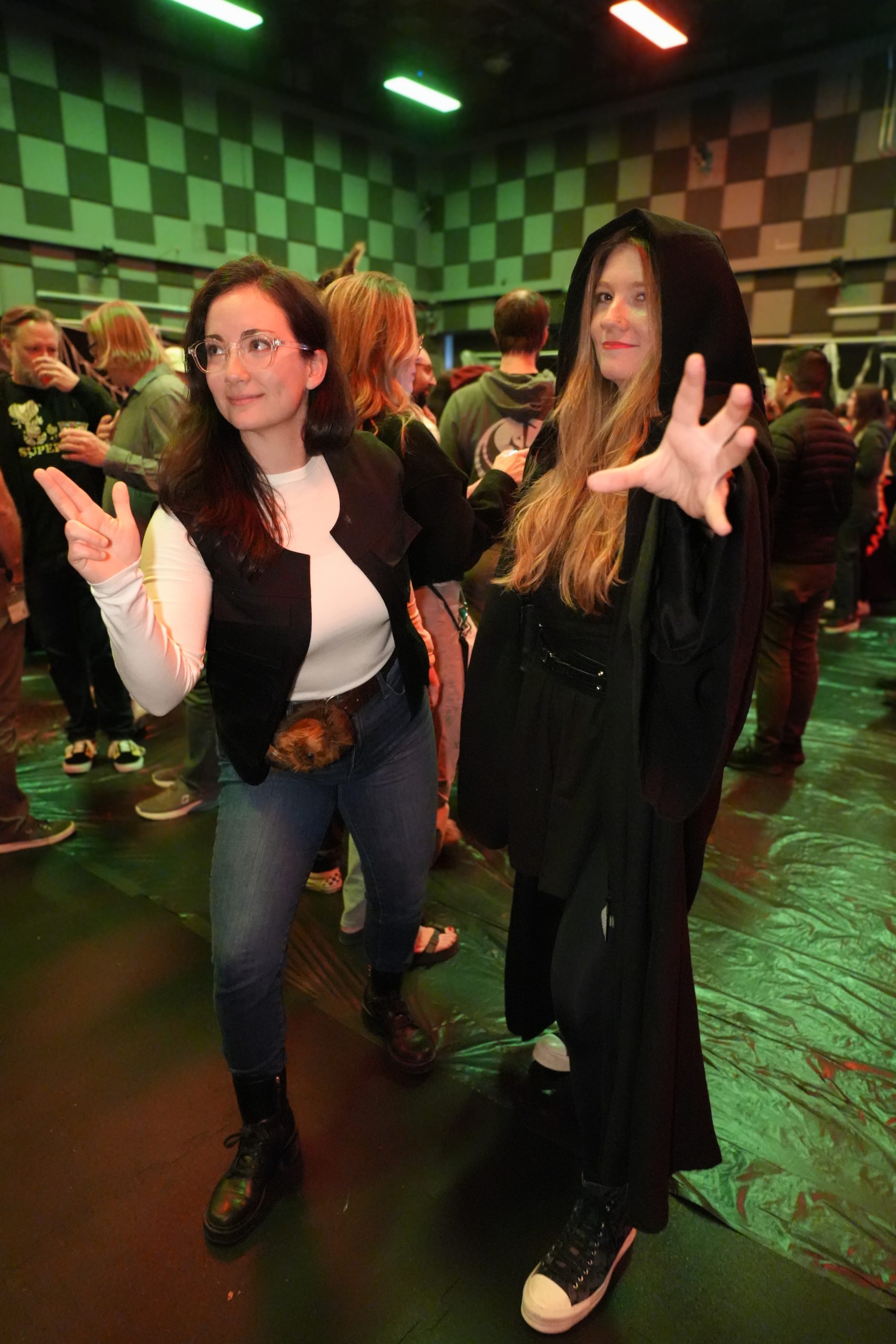 Employees in costume as Star Wars characters at Lucasfilm's Halloween Party.