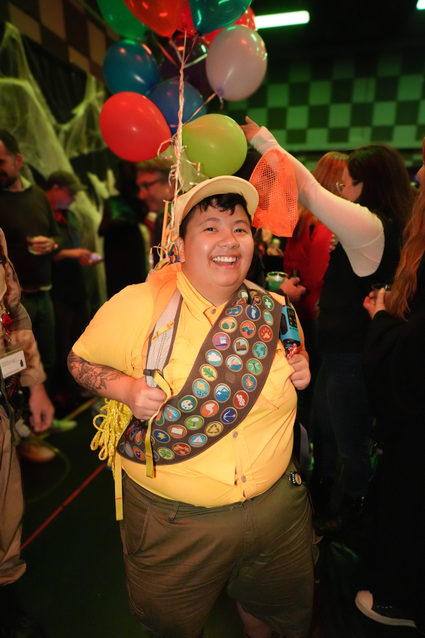 An employee in costume as Russell from UP at Lucasfilm's Halloween Party.