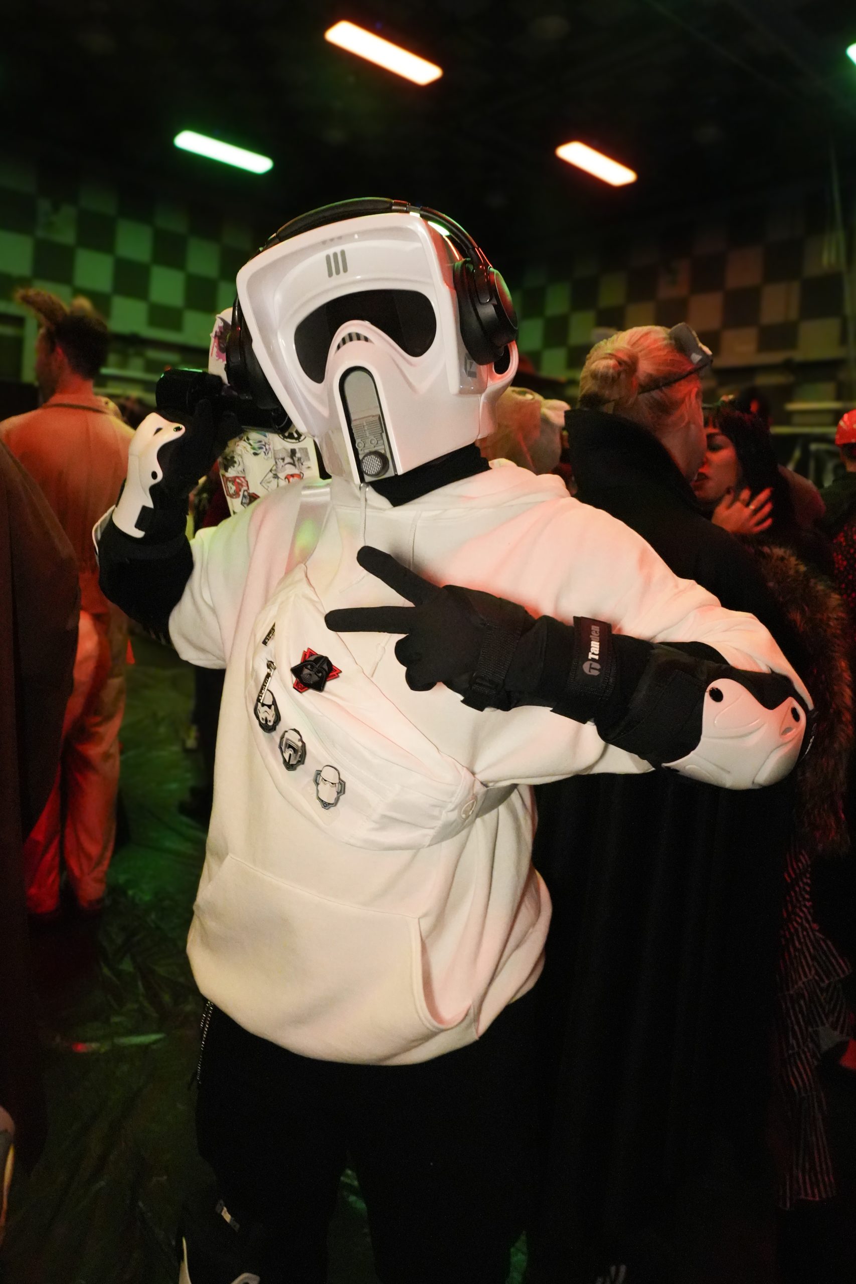 Employees in costume as a Star Wars character at Lucasfilm's Halloween Party.