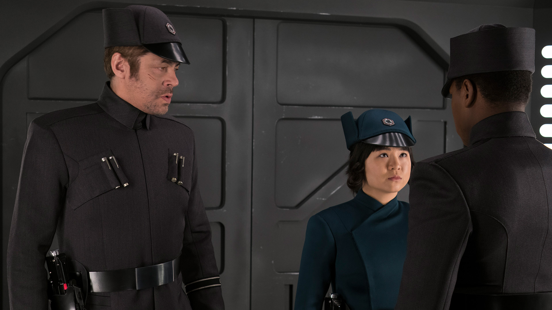 DJ, Rose Tico, and Finn in disguise