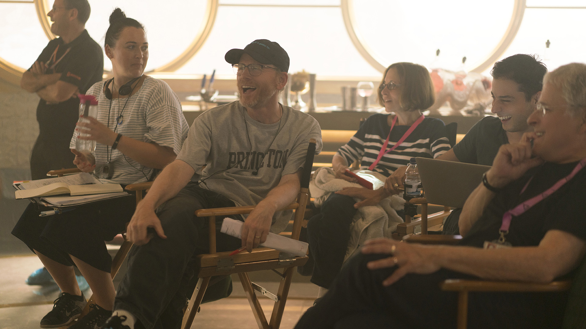 Director Ron Howard with crew