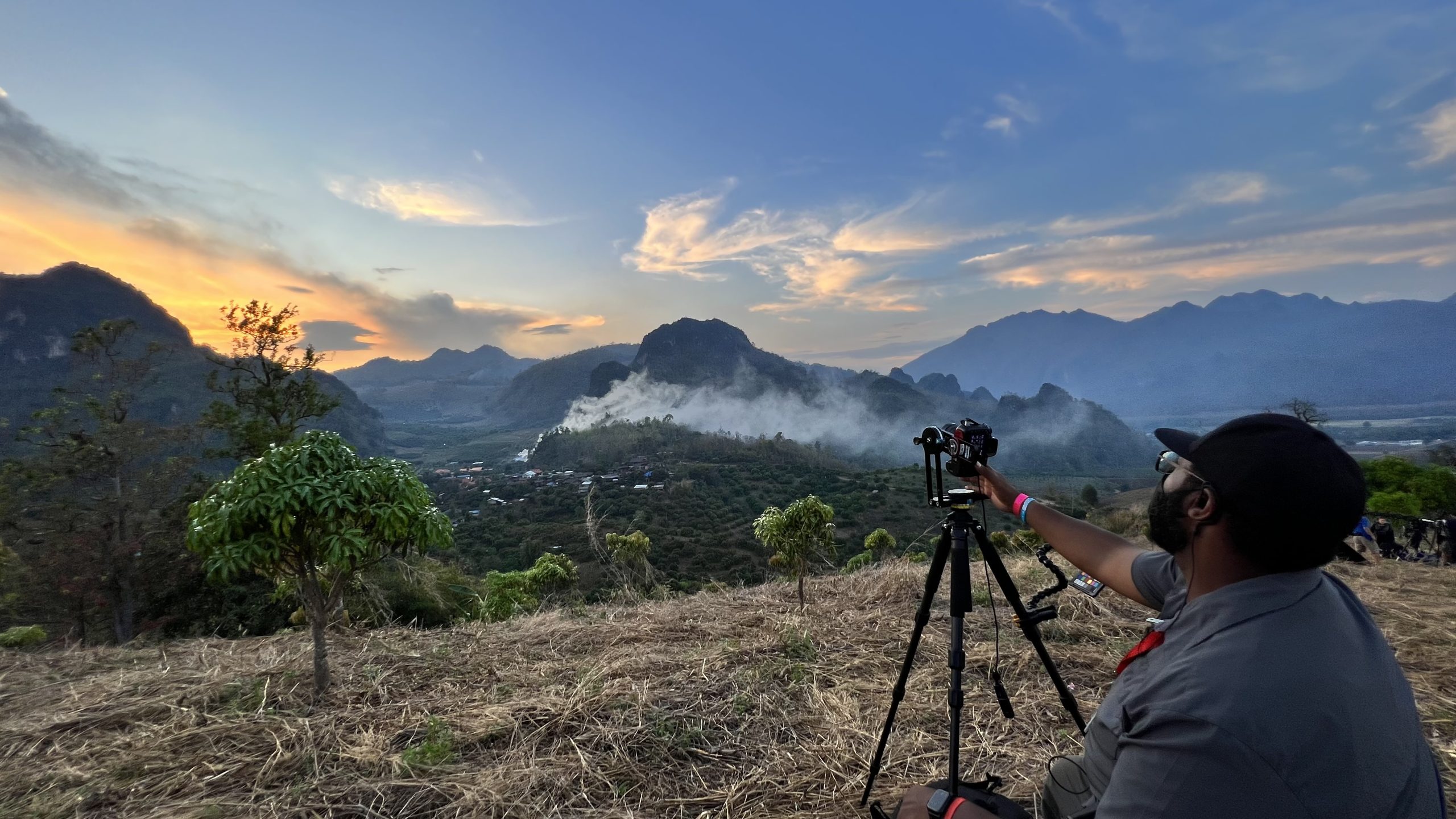 ILM's Andrew Roberts captures an image on location for The Creator in Thailand.