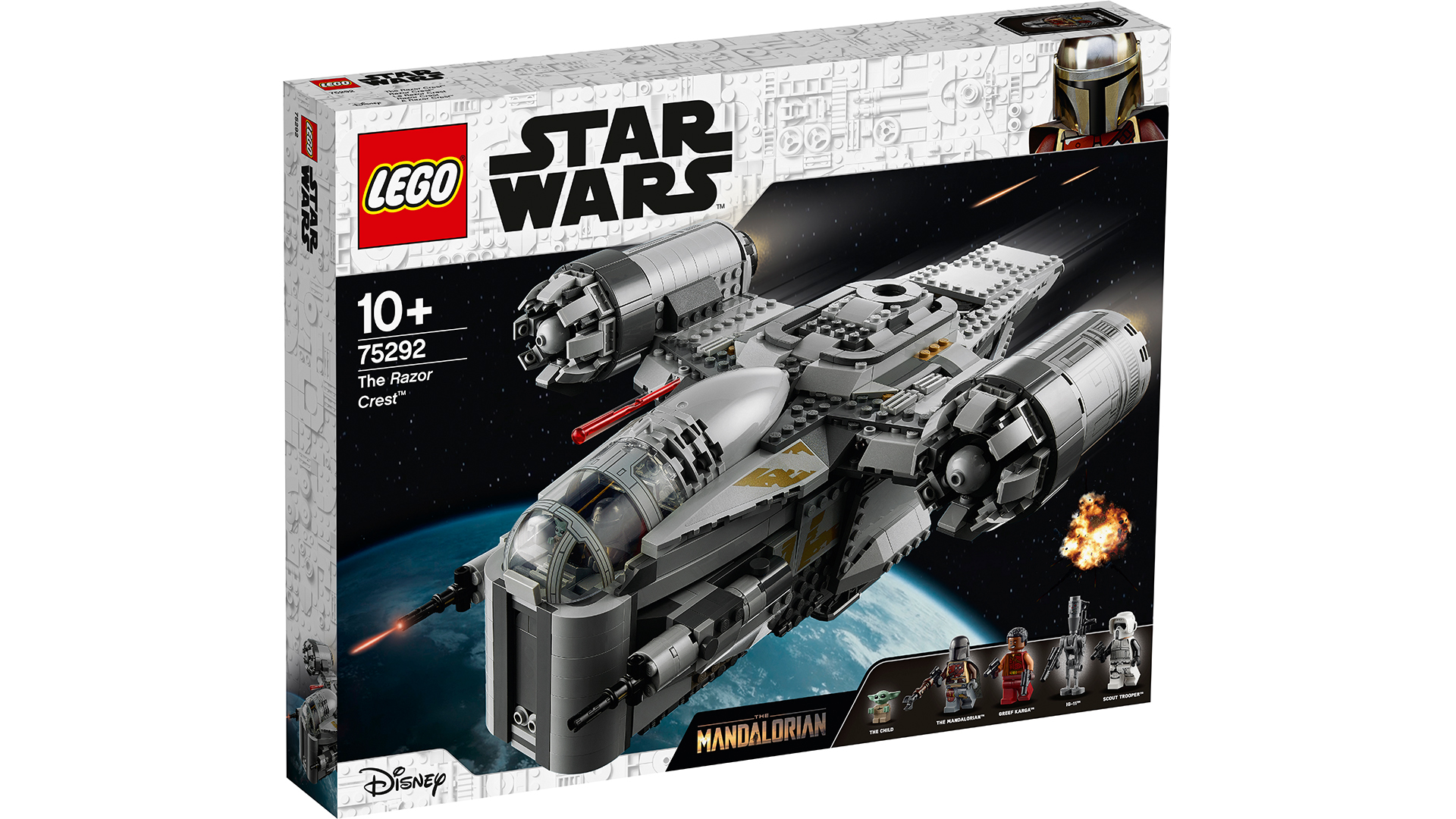 A LEGO set of the Razorcrest ship from Star Wars: The Mandalorian
