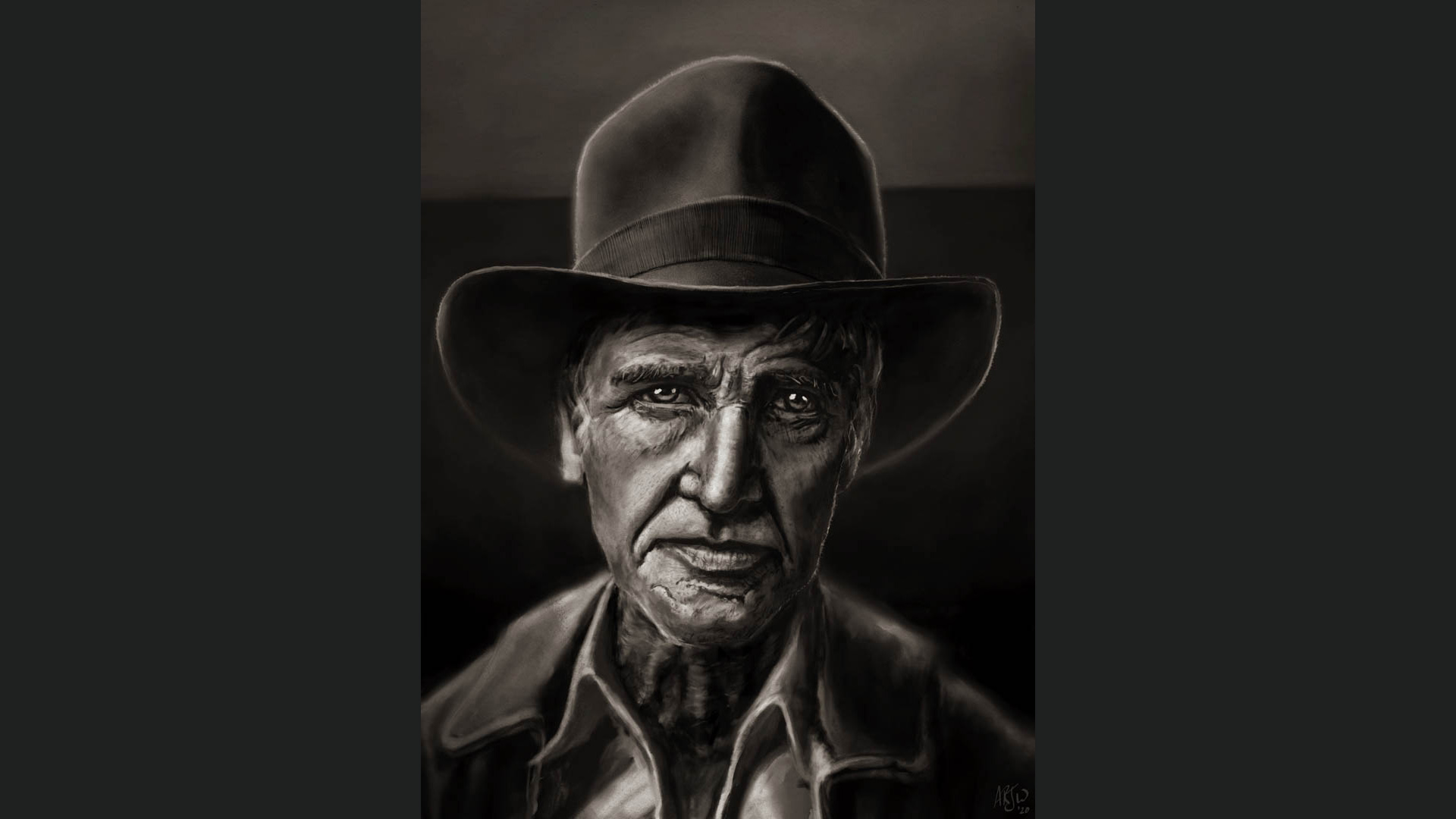 Harrison Ford painting by Andrew Whitehurst