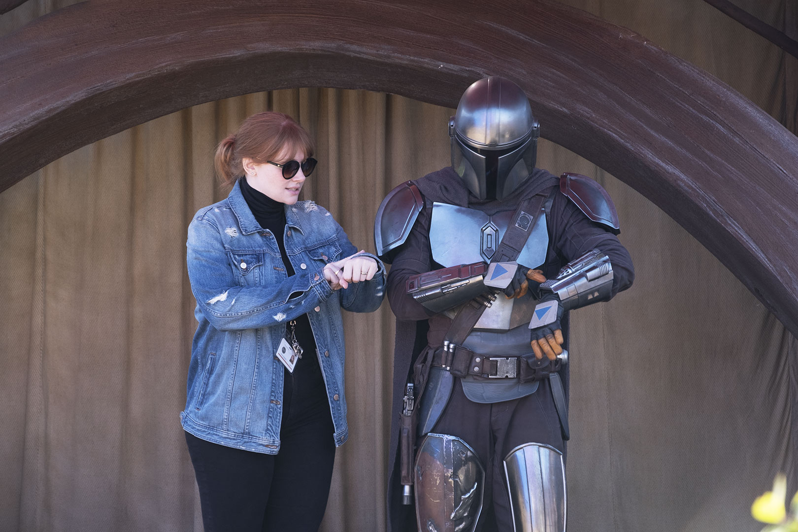 Bryce Dallas Howard on the set of The Mandalorian.