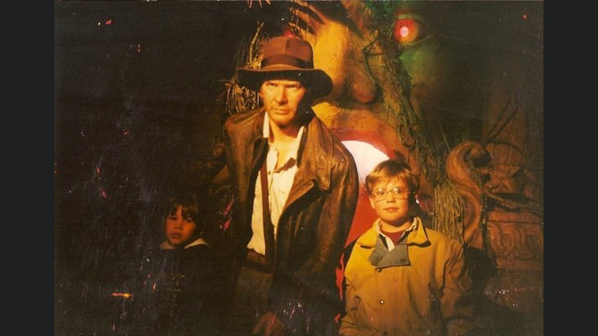 Ian Bucknole visiting Indiana Jones at Madame Tussaud's as a child.