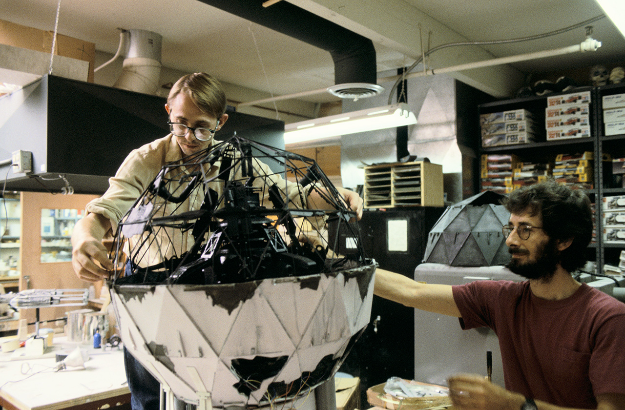 Marc Thorpe creating a model of the Death Star.