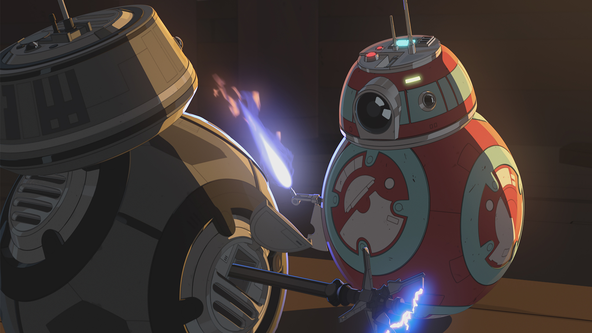 CB-23 fights a droid