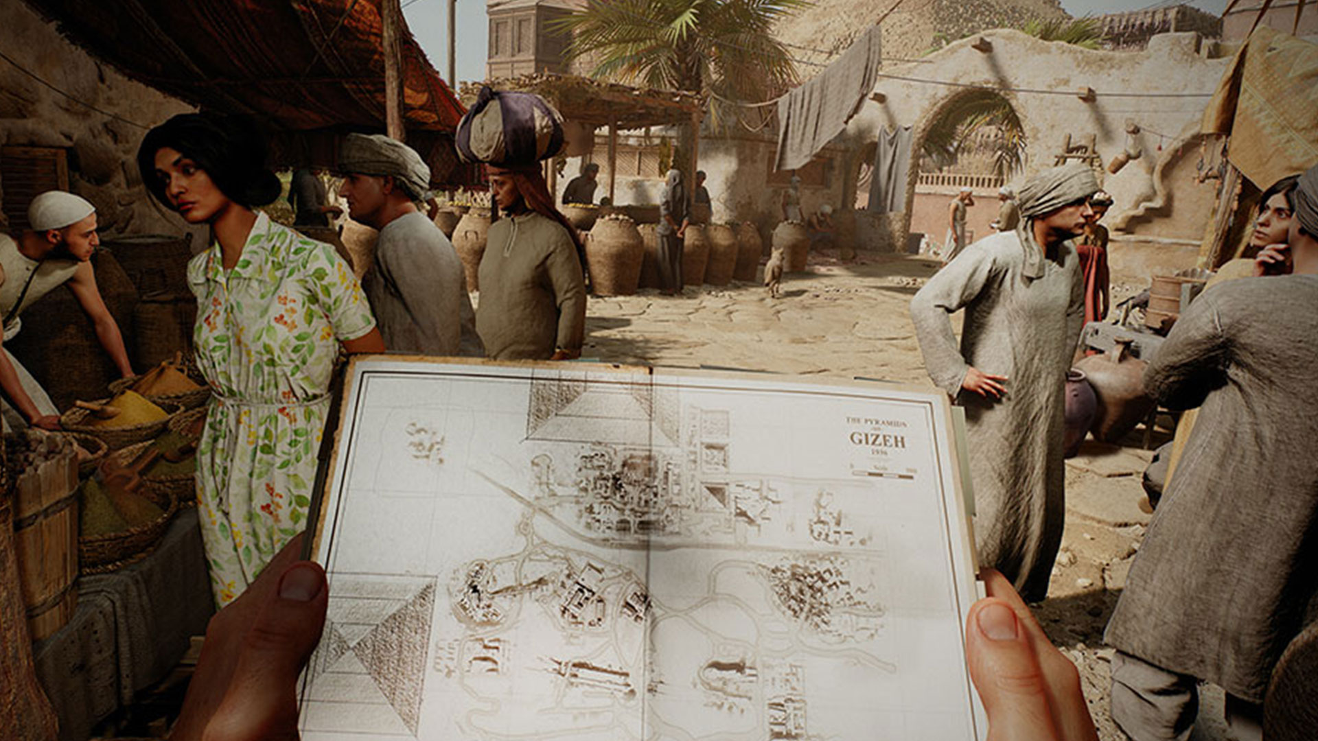 Indy's map inside the Egyptian bazaar in Indiana Jones and the Great Circle.