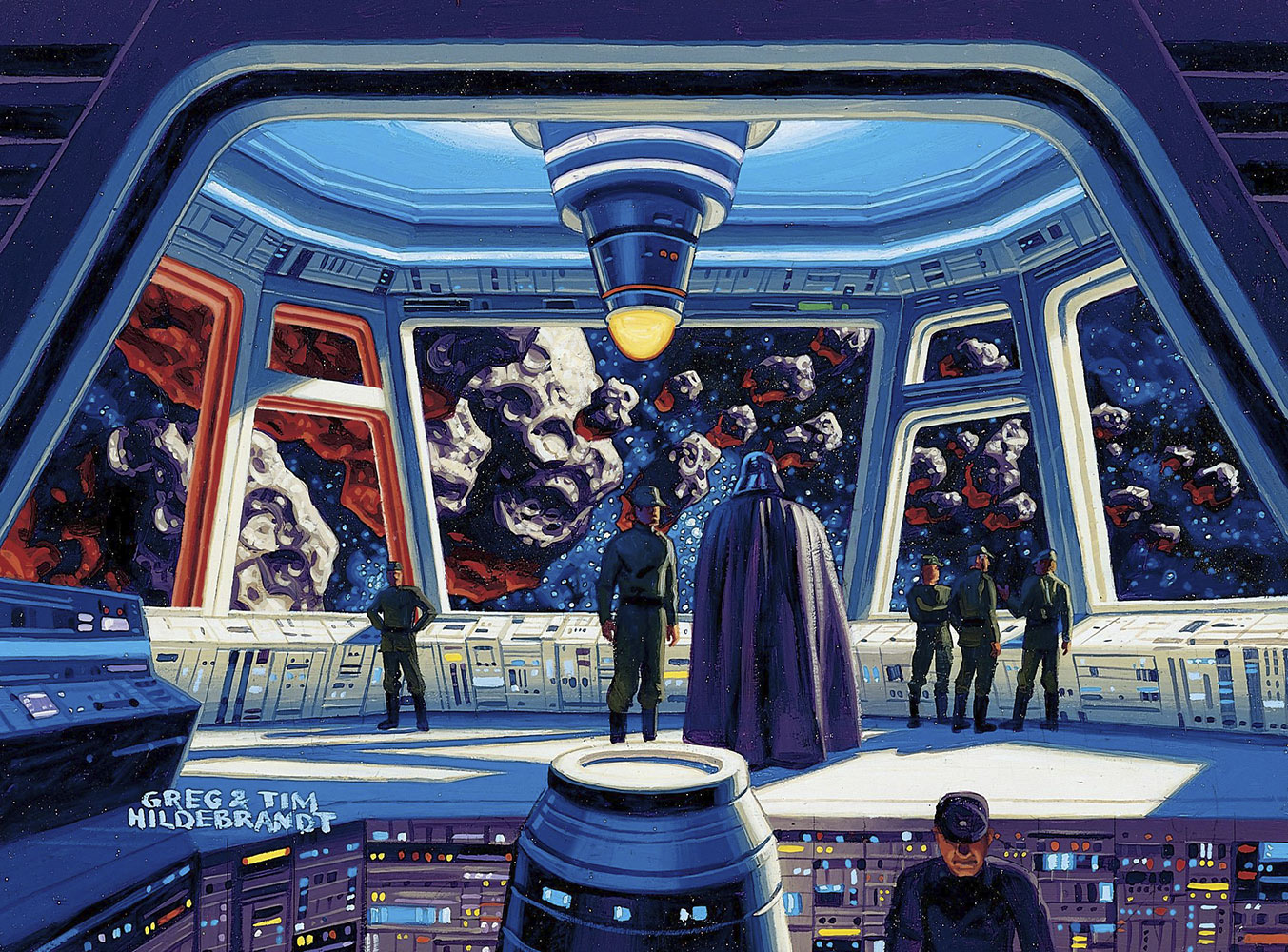 Greg and Tim Hildebrandt's piece depicting Darth Vader looking out the window of his ship.