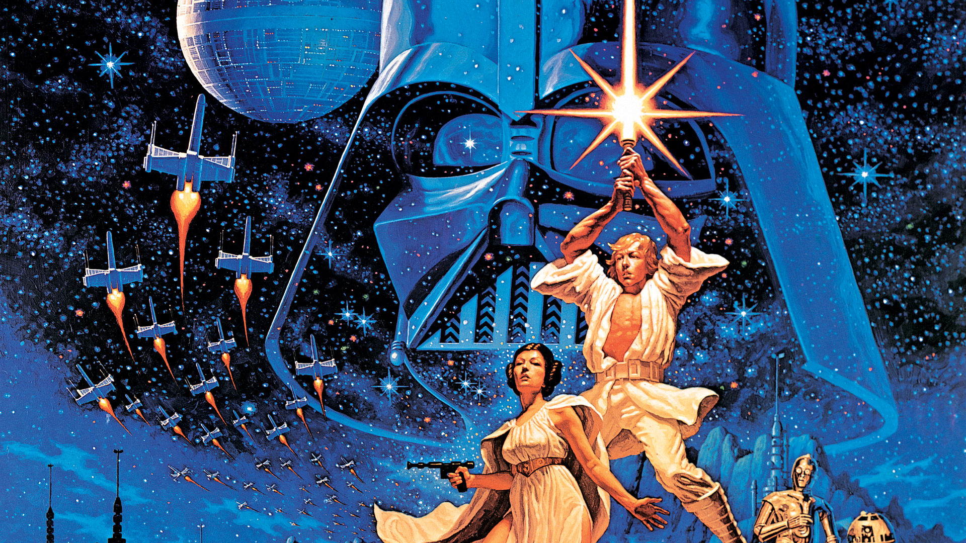 Greg and Tim Hildebrandt's iconic Star Wars artwork that was used prolifically throughout the original Star Wars: A New Hope marketing and merchandising campaigns of the late 1970s.