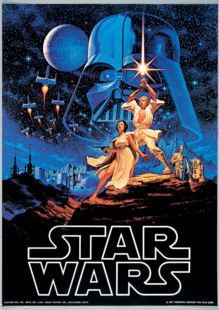 Greg and Tim Hildebrandt's iconic Star Wars artwork that was used prolifically throughout the original Star Wars: A New Hope marketing and merchandising campaigns of the late 1970s.