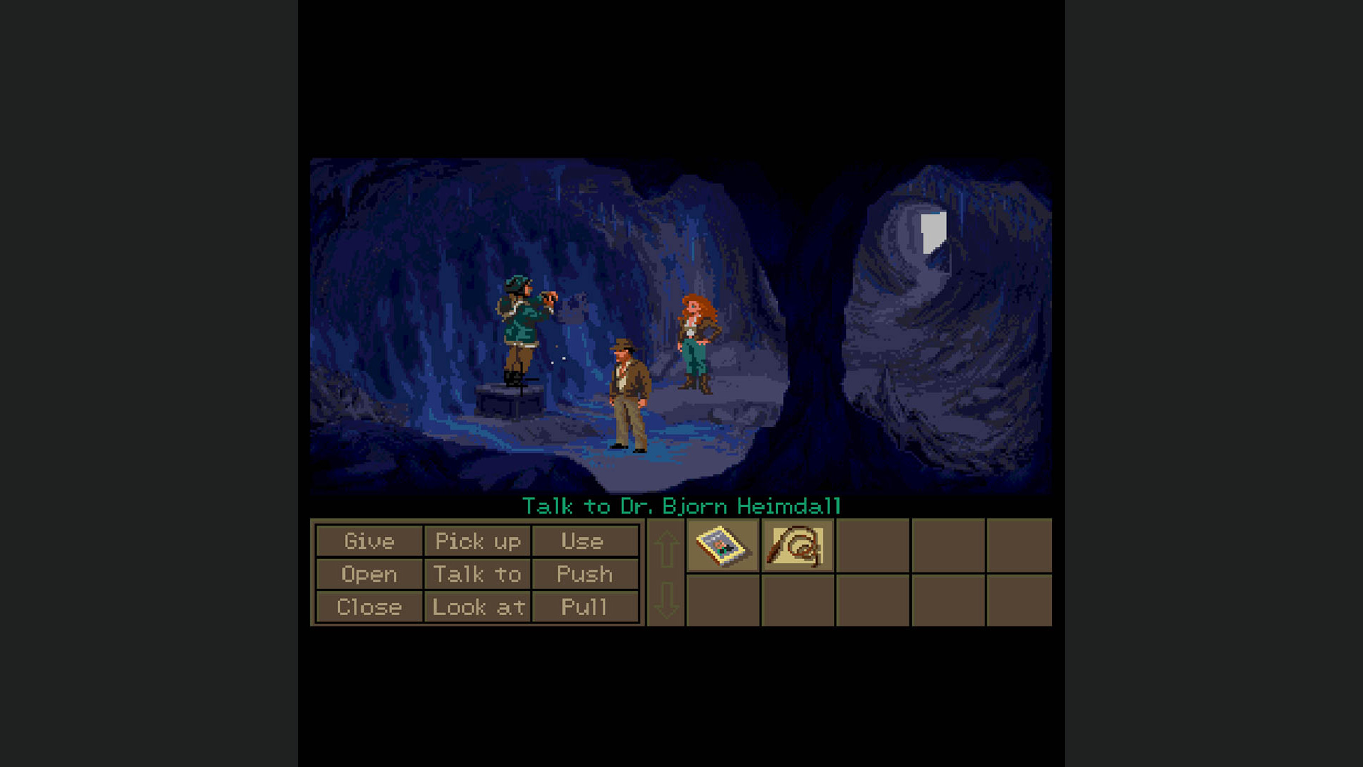 A gameplay screenshot of Indiana Jones and the Fate of Atlantis