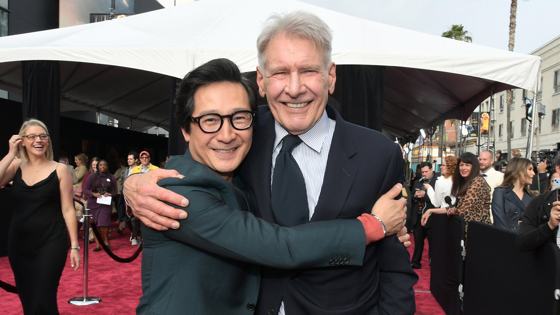 Harrison Ford and Ke Huy Quan at the U.S. premiere red carpet