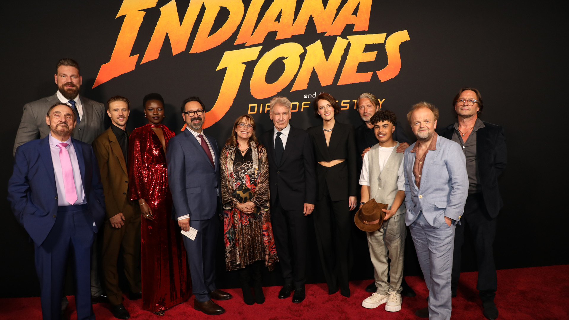 Ethann Isidore and cast from Indiana Jones and the Dial of Destiny
