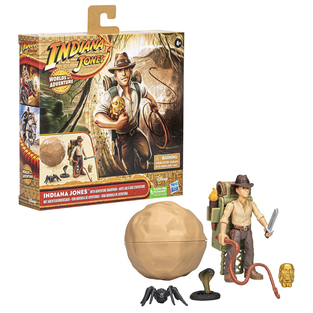 Indiana Jones Worlds of Adventure Indiana Jones with adventure backpack accessories and package