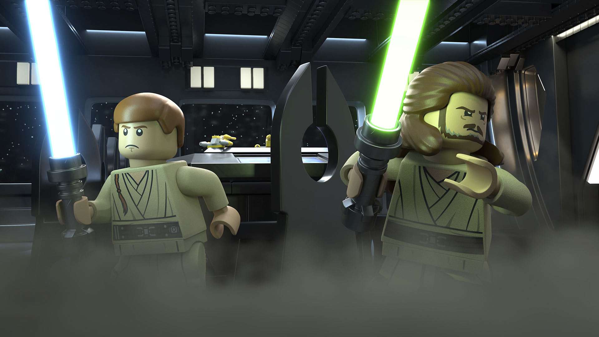 Qui-Gon and Obi-Wan in The LEGO Star Wars Holiday Special