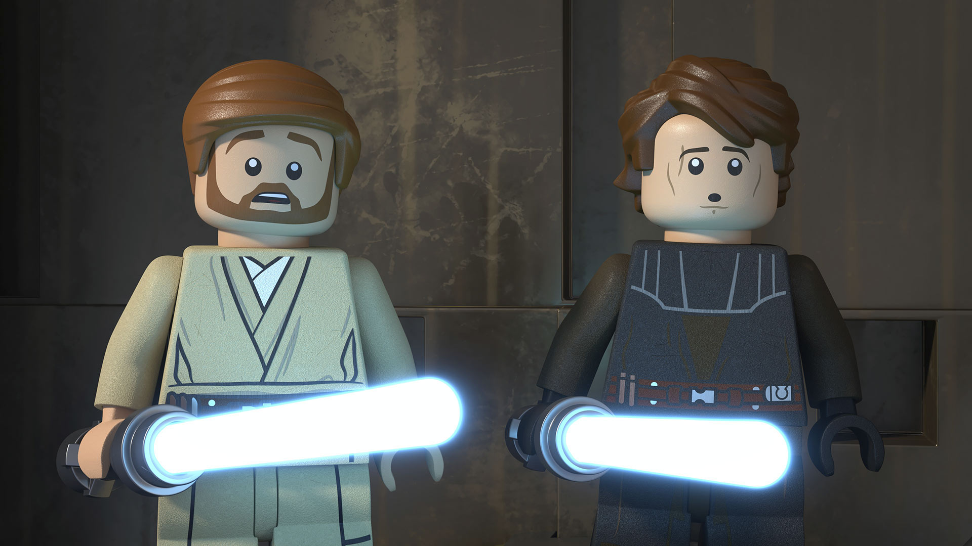 Obi-Wan and Anakin in The LEGO Star Wars Holiday Special