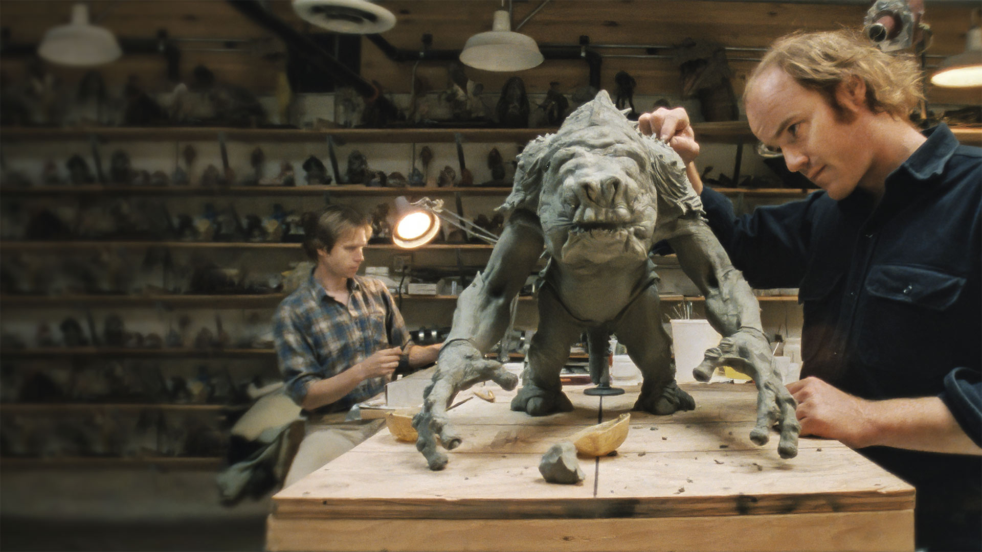 A rancor model being built.