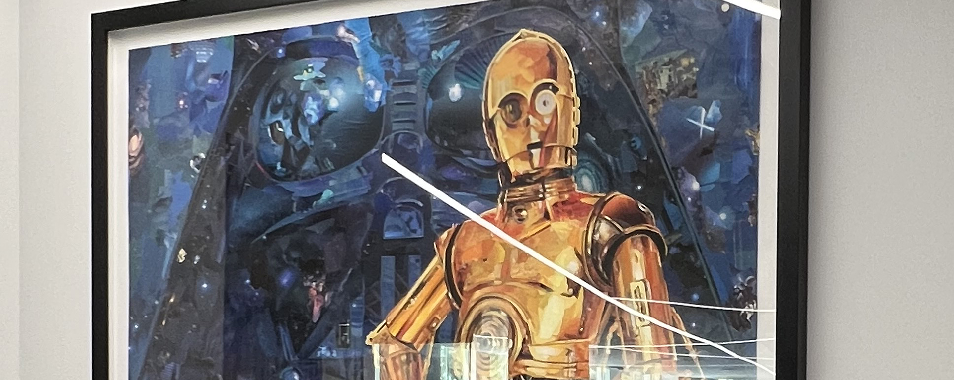 Collage art of C-3PO and Darth Vader.