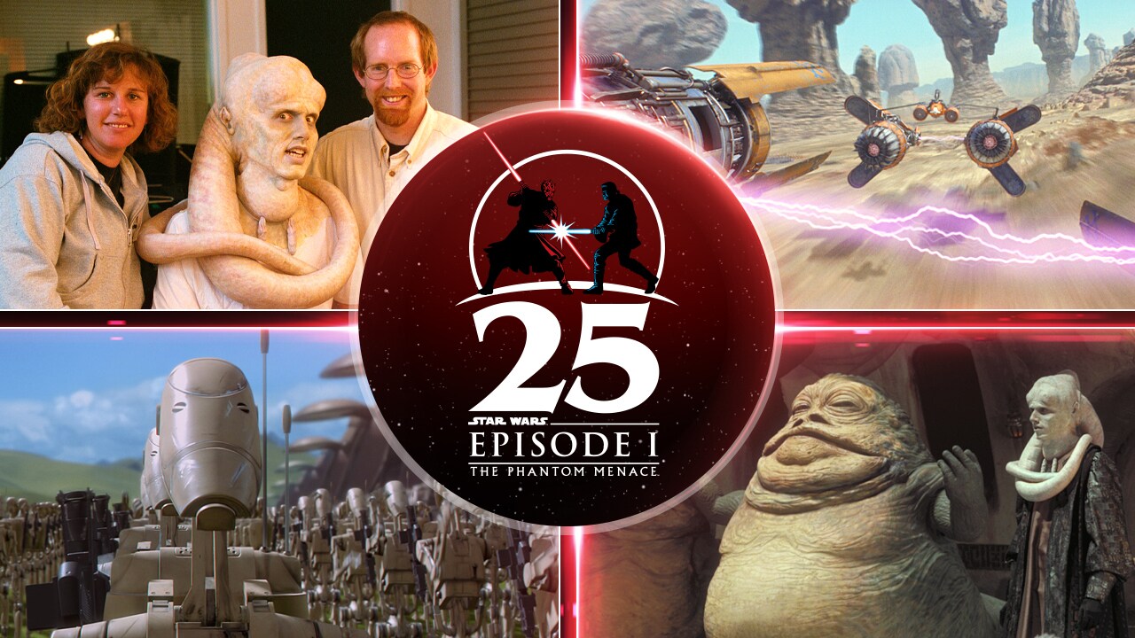 A series of images related to Skywalker Sound's Matthew Wood and his work on Star Wars: The Phantom Menace.